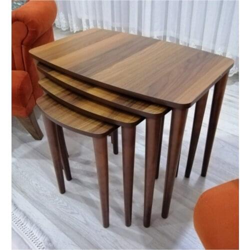 Modern Telwe Series WALNUT 4'lü Zigon Coffee table Pad coffe table