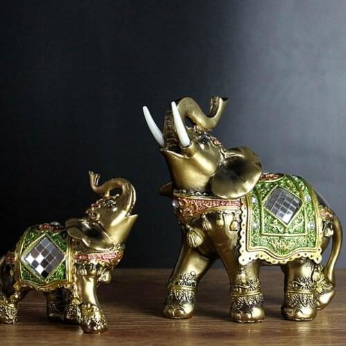 1Pc Vivid Resin Elephant Figurine Garden Miniature Craft Gift Home Desktop Decoration Статуя слона