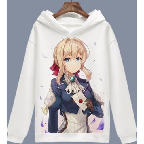 Violet Evergarden Cosplay Hoodie Violet Claudia Hodgins Cartoon Hoodies Winter Autumn Fleece Sweatshirts Casual Pullover Costume