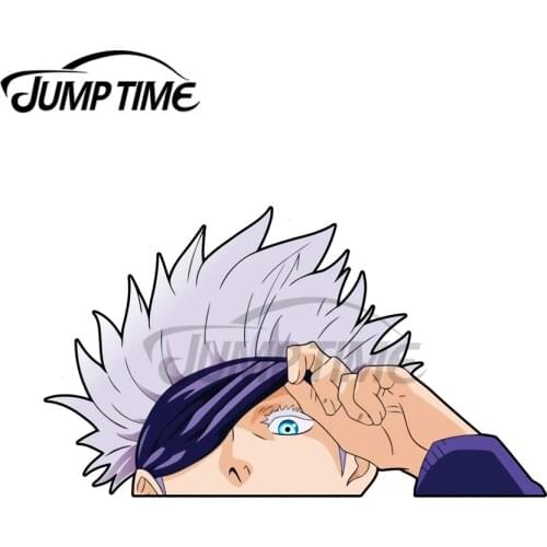 Jump Time 13 x 5cm For Gojo Satoru from Jujutsu Kaisen Peeker Car Stickers Personality Creative Decal Bumper Windows Decoration