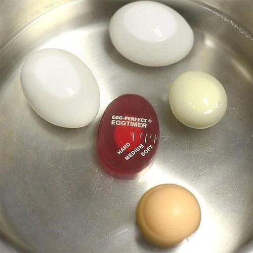 Egg Timer for Boiling Eggs Color Soft Hard Boiled Changing Timer Eggs Cooking Kitchen Resin Egg Red Timer Tools Accessories