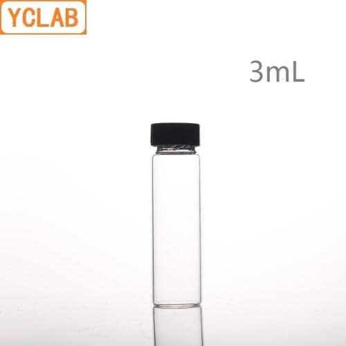 YCLAB 3mL Glass Sample Bottle Serum Bottle Transparent Screw with Plastic Cap and PE Pad Laboratory Chemistry Equipment