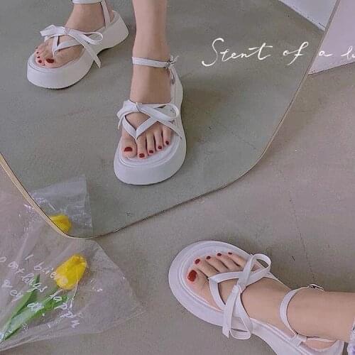 Women Sandals Wedge Platform Roman Woman Height Increasing Comfort Summer Shoes 2021 Female Bowknot Ladies Casual Sandals