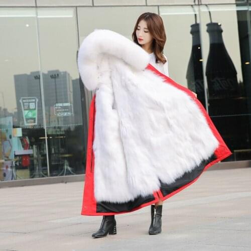 Women Real Fox Fur Parkas Winter Jacket 2020 New Fashion Long Coat Classic Casual Outwear New Arrival