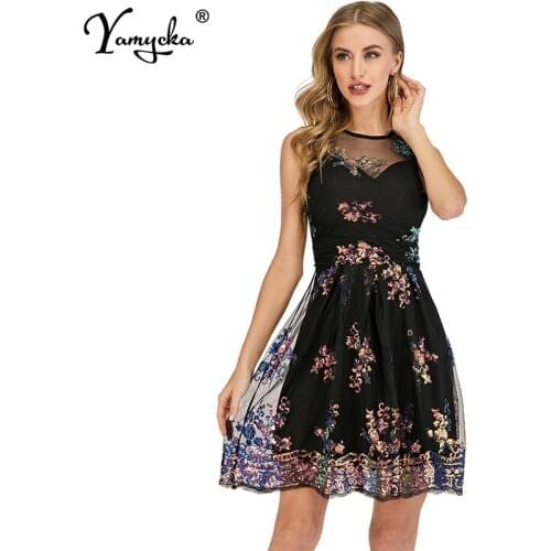 Sexy Black white Mesh Sequins summer dress women vintage Club party ladies dresses elegant sundress clothes sukienki vestido New