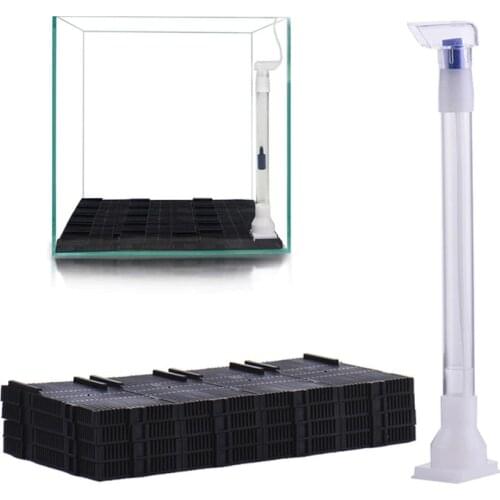 16/32pcs Fish Tank Bottom Sand Filter Plates with Air Stone Extendable Water Pipe Filters Filtro Aquario Aquarium Accessories