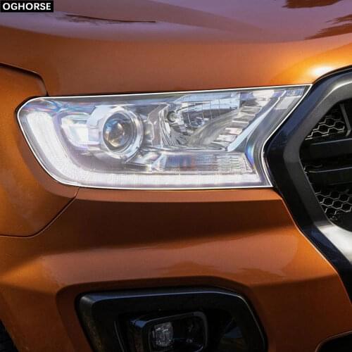 2X Car Headlight Self Healing Protective Film Vinyl Protection Transparent TPU Decal Sticker for Ford Ranger T6 Wildtrak 2015-On