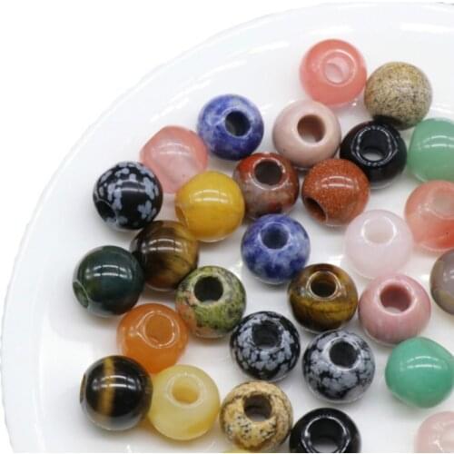 5pcs Natural Semi-precious Stones Colorful Bead New Stone Big Hole Beads Jewelry Making Hot DIY Necklace Bracelet Accessories