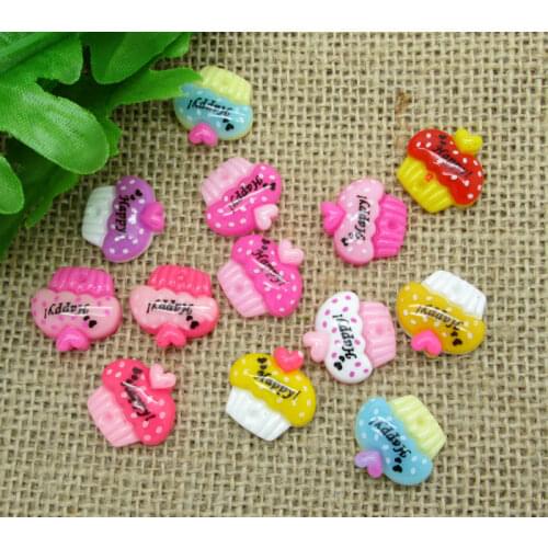 50Pcs Resin Mixed Ice Cream Decoration Crafts Flatback Cabochon Scrapbooking Fit Hair Clips Embellishments Beads Diy
