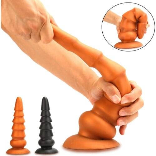 Pagoda Anal Plug Huge Dildo Big Butt Plug With Suction Cup Vaginal Stimulation Bead Massage Anal Expander Sex Toys For Women Man