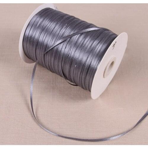 1/8" 3mm Satin Ribbon for packing and bow & Garment Accessories 20y/lot 03 Gray