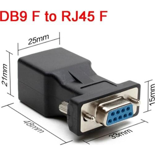 DB9 connector RS232 COM Female to RJ45 Female Connector Convertor DB9 Port to LAN CAT5 CAT6 RJ45 Network Ethernet Cable Adapter