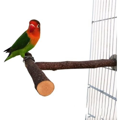 Wooden Pet Parrot Bird Standing Stick Wood Pole Bird Perches Bite Claw Grinding Toy Bird Cage Accessories Pet Supplies