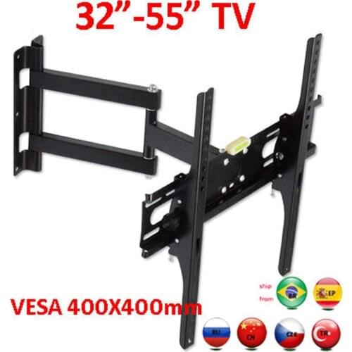 DL-WA-150ST 400X400 full motion 45kg 40" 42" 46" 55" retractable swivel LCD PLASMA tv bracket lcd wall mount led stand holder