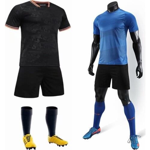 Soccer jersey men sport running cycling football adults kits DIY Custom blue black soccer uniforms suits Training kits 2020 2021