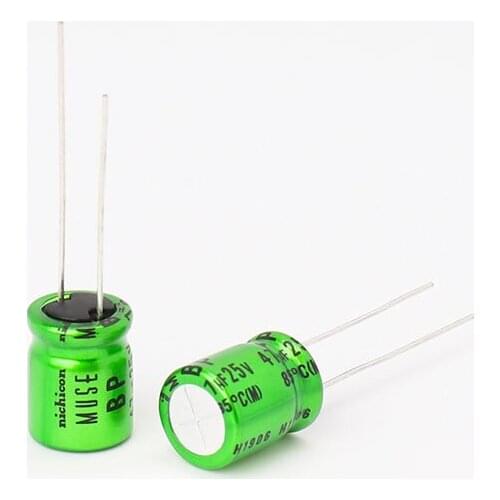 6 Pieces Nichicon Copper Feet Audio Non Polar Coupling Filter Capacitor BP 47uF 25V MUSE 25V 47UF 10X12.5mm