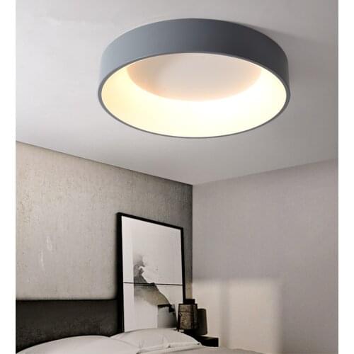 Round/Square Modern Led Ceiling Lights For Living Room Bedroom Study Room Kitchen White Grey Dimmable+RC Ceiling Lamp Fixtures