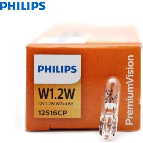 Philips Vision W1.2W T5 12516CP 12V 1.2W W2x4.6d Standard Car Interior Light Original Signal Lamps Reading Bulbs Wholesale 10pcs