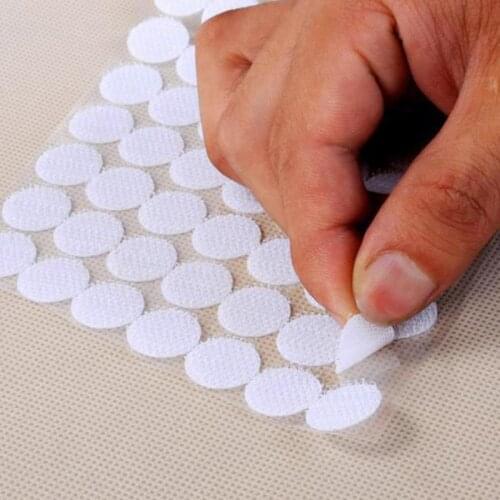 10/15/20/25mm 100 Pairs Dots Stickers Hook Loop Double-Sided Strong Self-Adhesive Nylon Tape Snap Button Sewing Tools