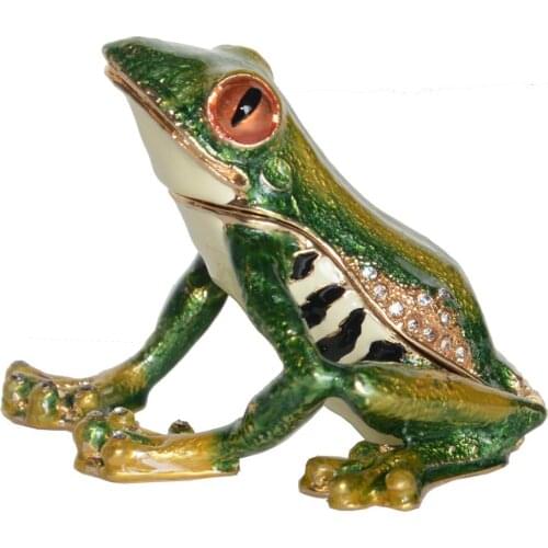 Frog Trinket Jewelry Box for Ring Necklace Frog Ornament Metal Giftware Collectibles