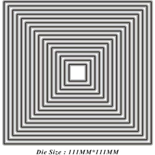 Square Border Frame Set Metal Cutting Dies for DIY Scrapbooking Photo Album Decorative Embossing Paper Card Crafts Die Cut