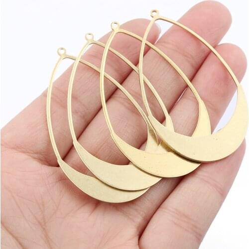 10pcs Raw Brass Charms Open Water Drop Pendant Diy Earring Necklace Pendant Jewelry Making Findings