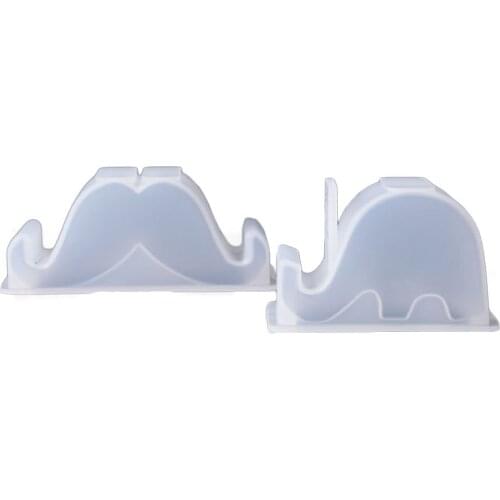 1pcs New Transparent Cute Mustache Elephant Silicone Mold Resin Decorative Craft DIY Phone Holder Epoxy Resin Molds Making Tool