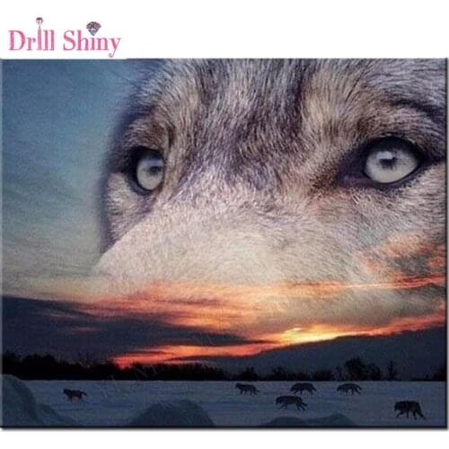 New Wolf Embroidery Cross Stitch Rhinestone Mosaic Painting wall arts Gift Full Square Diamonds 5D DIY Diamond Painting decor