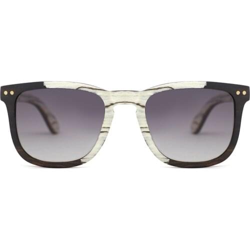 Ebony Ice Tree Wood Sunglasses Men Polarized Handmade Square Bamboo Wooden Sun Glasses Women