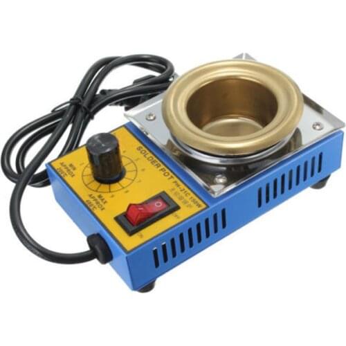 Temperature Controlled Solder Pot Soldering Desoldering Bath Tin Melting Plate Tin Cans 50mm 220V 150W
