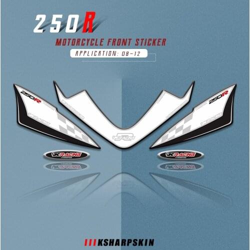 Motorcycle Front Fairing 3D Gel Protector decorative stickers for Kawasaki Ninja 250R 2008 - 2012 250 r Accessories Decorative