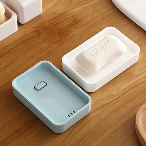 Plastic Square Soap Box Double Layer Drain Soap Rack Soap Holder Dish Storage Plate Tray Bathroom Accessories Bathroom Supplies