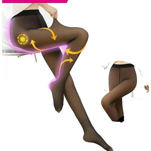 Legs Fake Translucent Warm Fleece Pantyhose Slim Stretchy for Winter Outdoor tights warm pantyhose women winter pantyhose wool