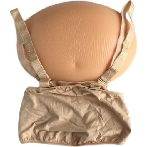 2500g fake silicone pregnant belly real pregnancy invisible hold by cloth cover high elasticity big 7~8 month