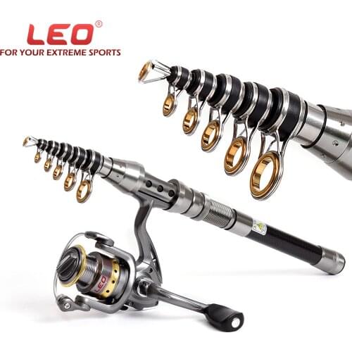 LEO 1.5M 1.8M 2.1M 2.4M Super Hard Portable Telescopic Fishing Rod Glass Fiber Fishing Pole Travel Sea Fishing Spinning Rod
