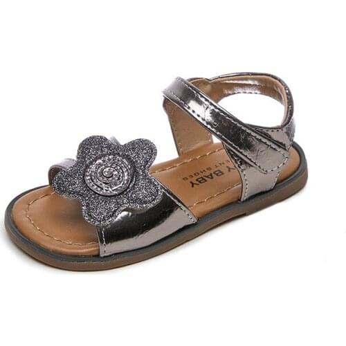 Summer New Female Treasure Sandals Childrens Soft-soled Non-slip Princess Shoes Childrens Flower Toddler Sandals Girls Sandals