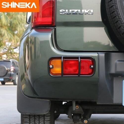 SHINEKA Car Lamp Hoods for Suzuki jimny 2007 Up Metal Rear Bumper Tail Fog Light Lamp Cover Protect for Suzuki jimny Accessories