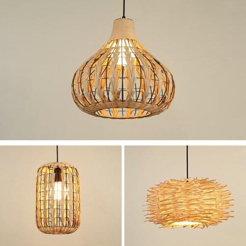 Modern rattan weaving Southeast Asia Garden Hotel lantern coffee shop clubhouse tea house birds nest Chandelier