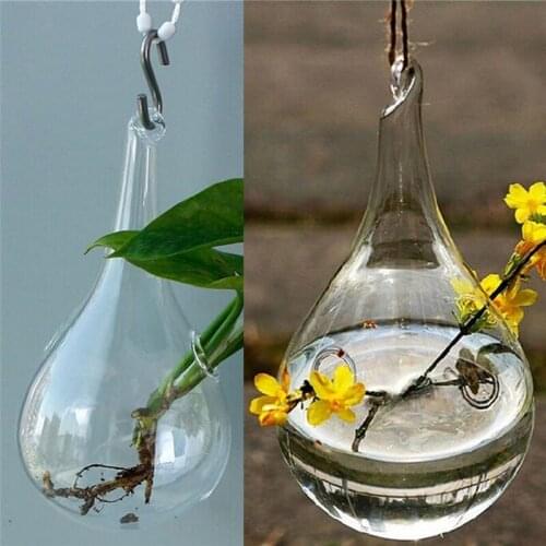 Glass Hanging Vase Flower Planter Container Pot Wedding Decor Tea Light Holder