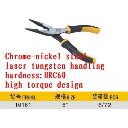 BESTIR taiwan USA type 6" chrome nickel steel long type nose pliers heavy duty NO.10161 freeshipping wholesale
