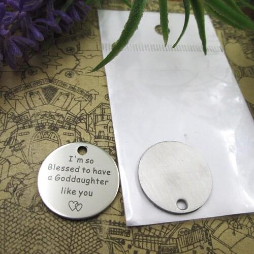 10pcs--"I'm so blessed to have a goddaughter ..."stainless steel charms 5 styles for choosing DIY Charms for necklace bracelets