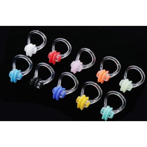 10 Count Swimming Nose Clip Plugs Swimmer Gear Equipment Assorted Color