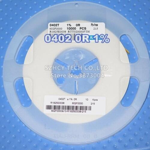 10000pcs 0402 0R 1% RTT020000FTH Chip Resistor