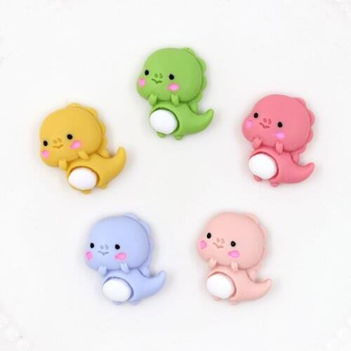 150pcs Kawaii Dinosaur Resin Flat Back Cabochon, Dinosaur Baby Cute Resin Accessories DIY Headdress Scrapbook Embellishment 22mm
