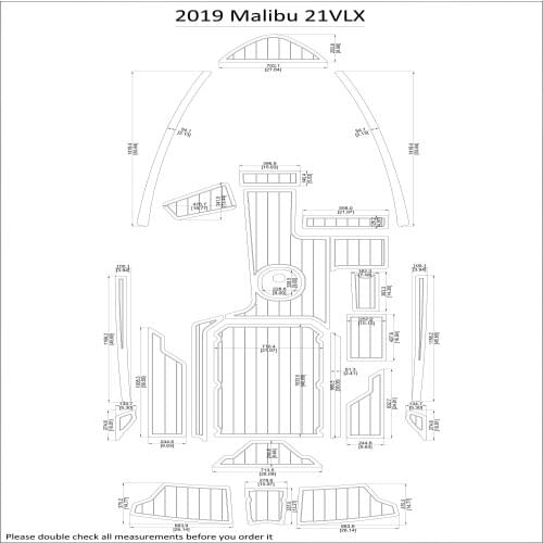 2019 Malibu 21VLX Cockpit Pad Boat EVA Teak Decking 1/4" 6mm