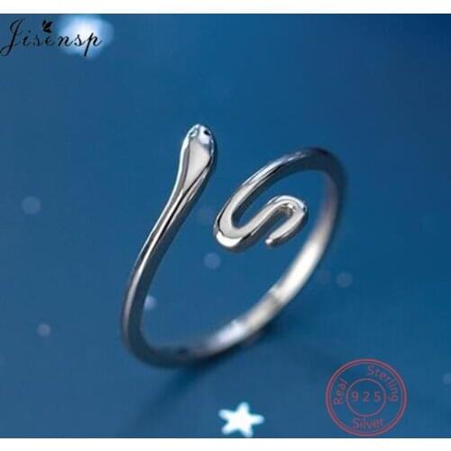 2021 New 925 Sterling Silver Adjustable Rings Minimalist Snake Animal Cocktail Ring Fine Jewelry for Charm Women Bijoux