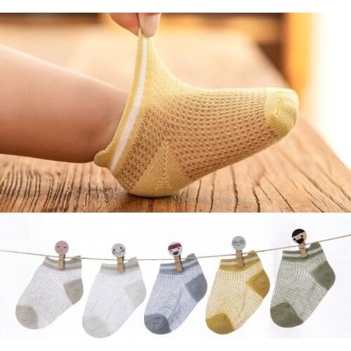 5 Pairs Baby Socks Mesh Breathable Socks Ultra-thin Socks Summer Newborn Cute Baby Socks Girls Boys