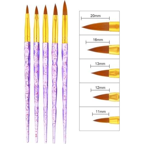 5 Pcs Acrylic Painting Drawing UV Gel Carve DIY Brush Pen Tool Nail Art Set