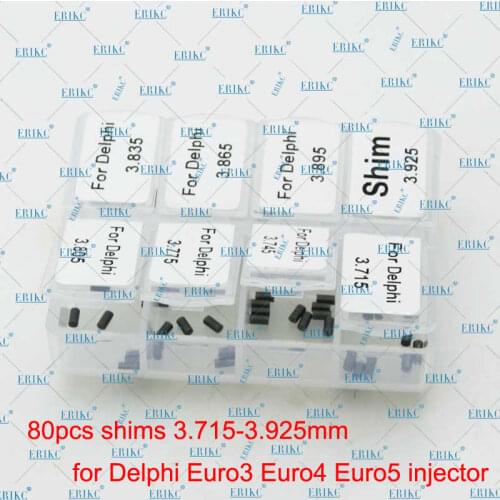 9308-028K Calibration Injector Lift Shims Set Size 3.715-3.925mm 80pcs Injector Nozzle Valve Shim for Delphi Series Injector