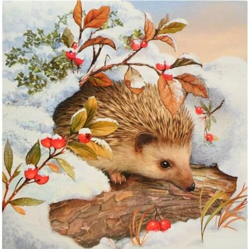 5D Diamond Painting "Hedgehog" Animal Landscape DIY Round Diamond Embroidery Kit Mosaic Home Decoration Gift